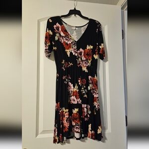 Maurices Pink and White Flutter Sleeve Sundress